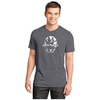 pura florida Gray Moon/ship V-neck T-shirt